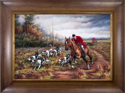 Pa89674b-ww54 The Hunt I Framed Oil Painting