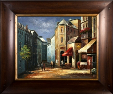 Artmasters Collection KM89161-WT54 The Market Place Framed Oil Painting