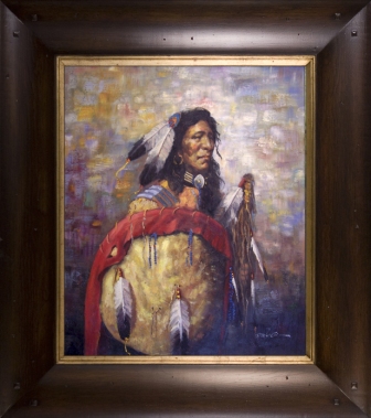 Ac19213-wt54 Tribesman Framed Oil Painting