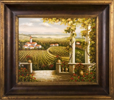 Pa90043-40g Tuscan Vines Iv Framed Oil Painting
