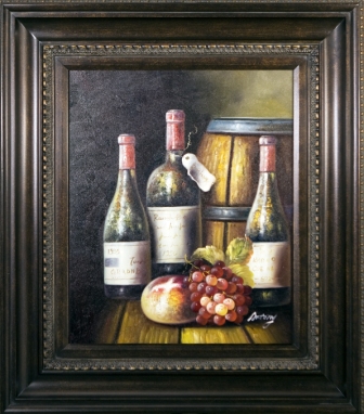 Artmasters Collection PA8959867089 Vintage Wines II Framed Oil Painting