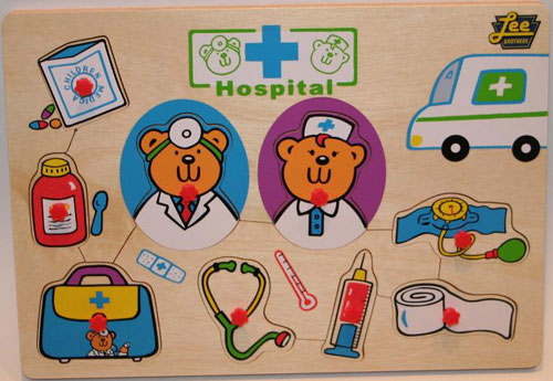 Lee Brothers Toys 8 Hopsital Peg Puzzle Hopsital Peg Puzzle