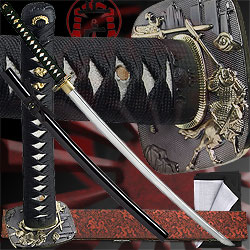 Handmade Samurai Katana - Black - 40.5 Inches