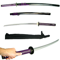 41 Inch Samurai Sword with Cotton Sword Bag - Purple