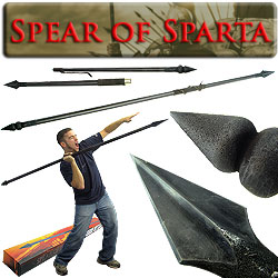 Spartan Warrior Spear  Suede Leather Grip  7 Feet Long
