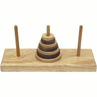 Wood Puzzles - Puzzle Master USPM21 Tower Of Hanoi Wood Brain Teaser Puzzle