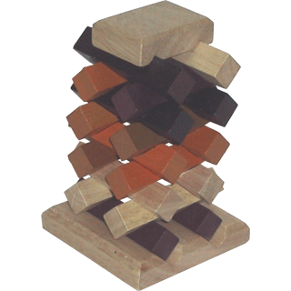 Wood Puzzles - Puzzle Master USX16 Tower Of Babel Wood Brain Teaser Puzzle