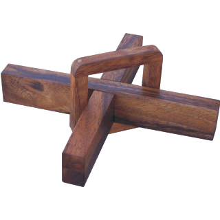 Wood Puzzles - Puzzle Master UST2 X-Marks The Spot Wood Brain Teaser Puzzle