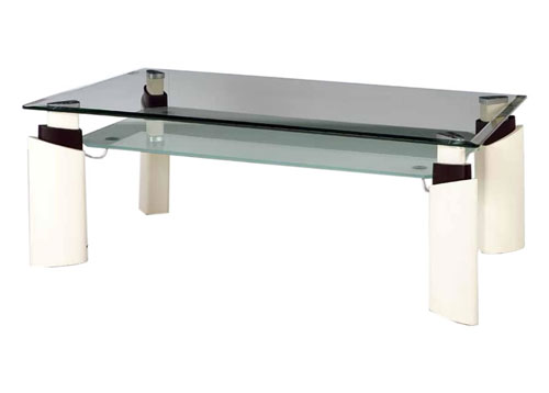Glass Coffee Table - Istikbal 2219A-00 Coffee Table - Glass Chrome And White