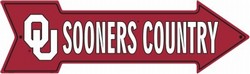 A 017 Oklahoma University Sooners Country Arrow Sign AS25024