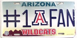 lp  961 AZ University of Arizona Wildcats No.1 Fan College License Plate  460110M