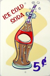 P - 2007 Ice Cold Soda 5 Cents Parking Sign