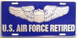 LP - 114 US Air Force Retired License Plate - 3334