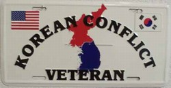 LP - 120 Korean War Veteran License Plate - 592