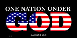 LP - 137 One Nation Under God License Plate - 2476