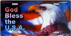 LP - 151 Eagle / God Bless USA License Plate - X084