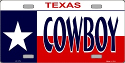 LP - 175 Texas Cowboy License Plate - 2052