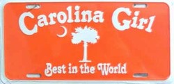 LP - 180 Carolina Girl Orange License Plate - X033