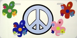 LP - 2020 Peace Sign and Flowers License Plate