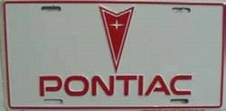 LP 213 Pontiac License Plate 163