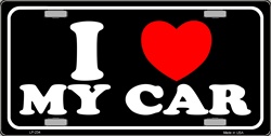 LP - 234 I Love MY Car Black License Plate - 333