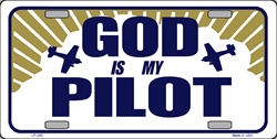 LP - 245 God is My Pilot License Plate - 1748