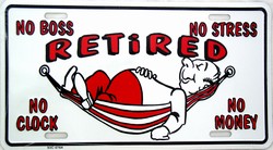 LP - 277 Retired with Hammock License Plate - 4029
