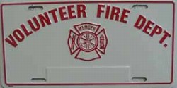 LP - 338 Volunteer Fire Department License Plate - 299