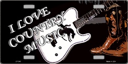 LP - 340 I Love Country Music License Plate - 303