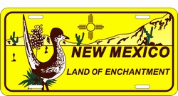 LP - 472 New Mexico Roadrunner License Plate - X364