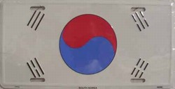 LP - 495 South Korea Flag License Plate - 2408