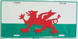LP - 510 Wales Flag License Plate - 5160