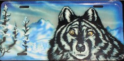 LP - 552 Wolf in Winter License Plate - AB018