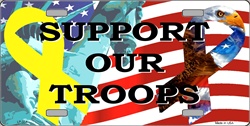 LP 554 Support Our Troops Ribbons License Plate AB020