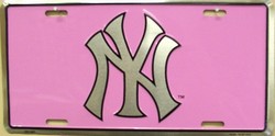 LP - 653 NY New York Yankees PINK License Plate - x0227