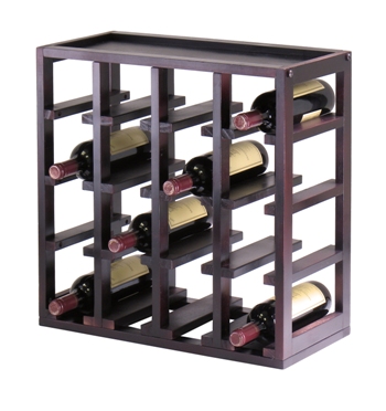 Winsome 92144 Kingston Modular Stackable 16 Bottle Wine Cubby - Espresso