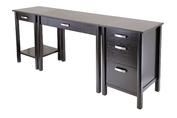 Home Office Computer Desk - Winsome 92371 Liso 3pc Home Office Set - Computer Desk Print Stand File Cabinet