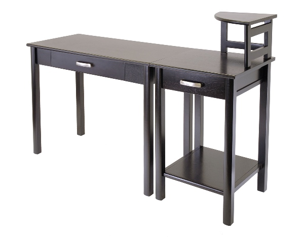 Home Office And Set Up - Winsome 92379 Liso 3pc Home Office Set - Compuer Desk Corner Hutch And Printer Stand - Espresso