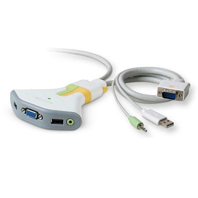 Belkin F1DL102U2 4-Port KVM Switch w Cbls&Audio