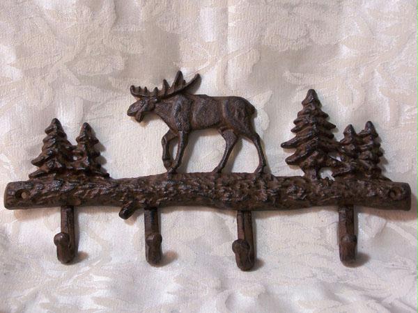 Cast Iron Moose Wall Hooks SET-2