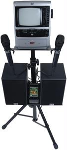 Portable Karaoke - EMERSON DT560 PORTABLE KARAOKE DVD-CD+G SYSTEM BUILT-IN 5.5 Inch TV WITH STAND