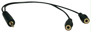 P313-001 1 Ft Mini Stereo Dubbing Cord Y Adaptor