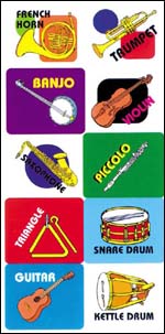 Hayes School Publishing VA433 Musical Instruments Set of 60 with 10 different designs