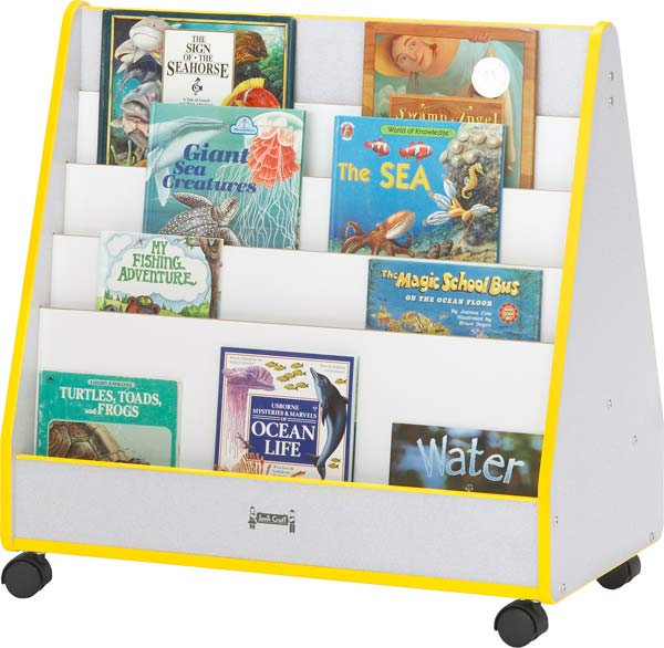3509jcww180 - Rainbow Accents Mobile Pick-a-book Stand - 1 Sided - Black Trim