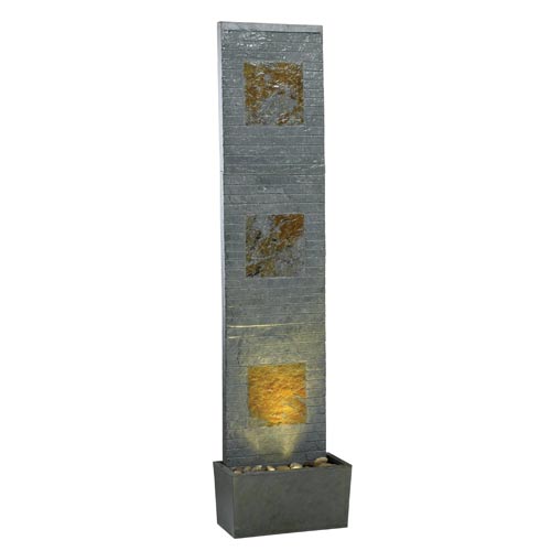 Kenroy Home 50617SL Windows Floor Fountain- Natural Slate Finish