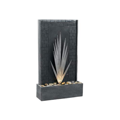 Kenroy Home 50377GYSL Plaza Floor Fountain- Natural Gray Slate Finish