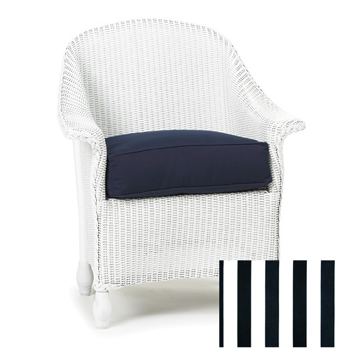 Lloyd-Flanders 25001001482 Embassy Dining Chair with White finish and Cabana Stripe Black fabric