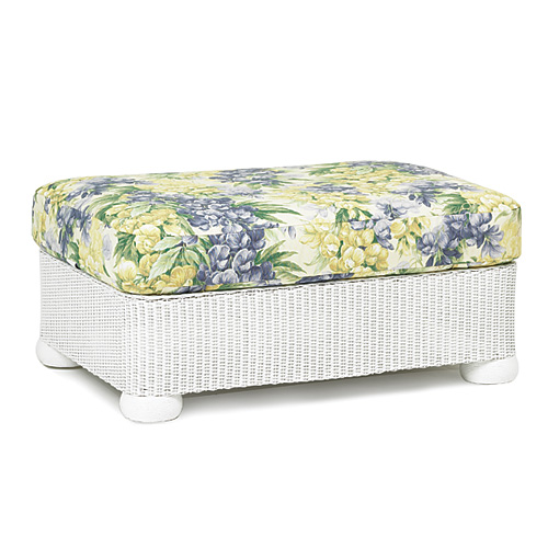 LloydFlanders 32027001552 Casa Grande Large Ottoman in White finish and Cantwell fabric