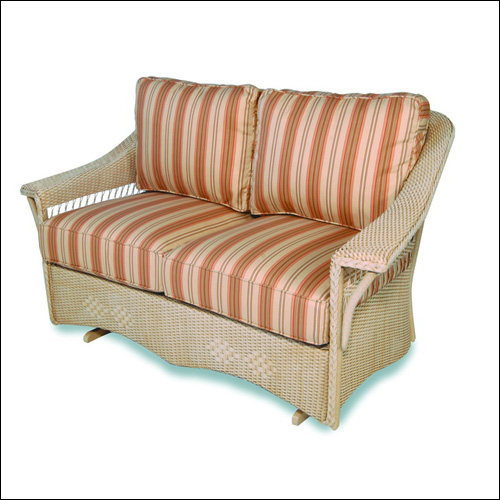 LloydFlanders 51047043405 Nantucket Love Seat Glider in Antique Khaki finish and Riverside fabric