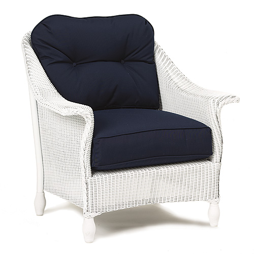 Lloyd-Flanders 25002001555 Embassy Lounge Chair with White finish and Navy fabric